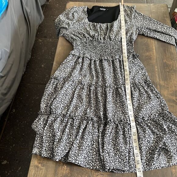 Nasty Gal Boho Skirt Long Sleeve Floral Print Ruffle Skater A Line Swing Mini - Picture 10 of 11